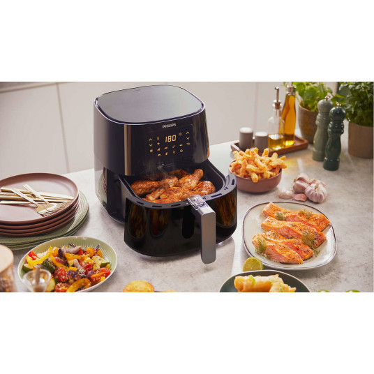 Karšto oro gruzdintuvė Philips Essential HD9280/70 6,2 L 2000 W Juoda, Sidabras