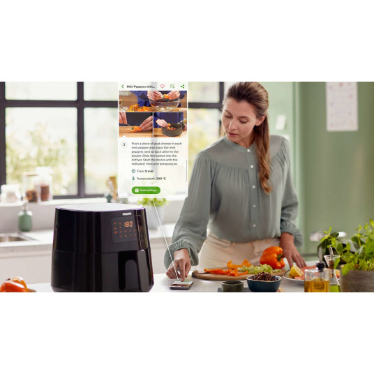 Karšto oro gruzdintuvė Philips Essential HD9280/70 6,2 L 2000 W Juoda, Sidabras