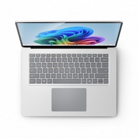 Nešiojamas kompiuteris Microsoft Surface Laptop – Copilot + PC – 15” touchscreen – Snapdragon® Elite – 16GB Memory – 256GB SSD – 7th Edition – Platinum