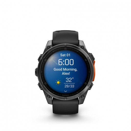 Išmanusis laikrodis Garmin Fenix 8 AMOLED 47mm Slate Gray Steel/Black Band 010-02904-00