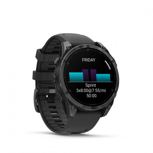 Išmanusis laikrodis Garmin Fenix 8 AMOLED 47mm Slate Gray Steel/Black Band 010-02904-00