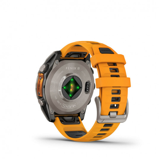 Išmanusis laikrodis Garmin Fenix 8 AMOLED Sapphire 47mm Titanium/Spark Orange Graphite 010-02904-11
