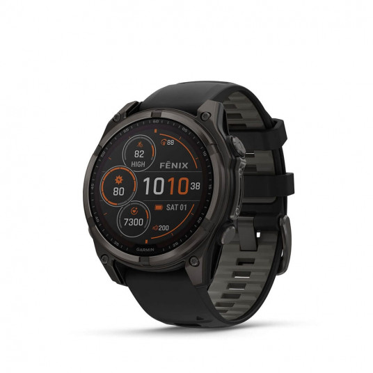 Išmanusis laikrodis Garmin Fenix 8 Solar Sapphire 47mm Carbon Grey DLC Titanium/Black Pebble Gray 010-02906-11