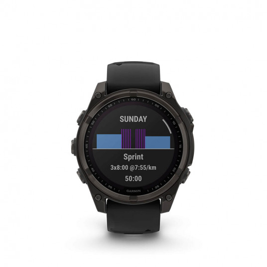 Išmanusis laikrodis Garmin Fenix 8 Solar Sapphire 47mm Carbon Grey DLC Titanium/Black Pebble Gray 010-02906-11