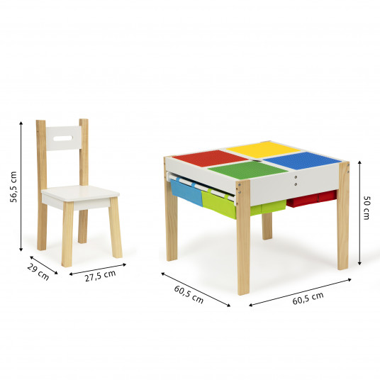 Wooden furniture for children set table + 2 chairs