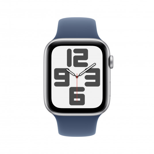 Išmanusis laikrodis Apple Watch SE GPS 44mm Silver Aluminium Case with Denim Sport Band - S/M