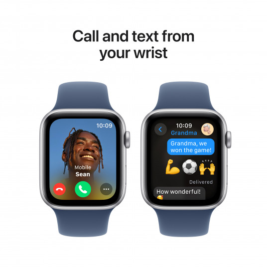 Išmanusis laikrodis Apple Watch SE GPS 44mm Silver Aluminium Case with Denim Sport Band - S/M