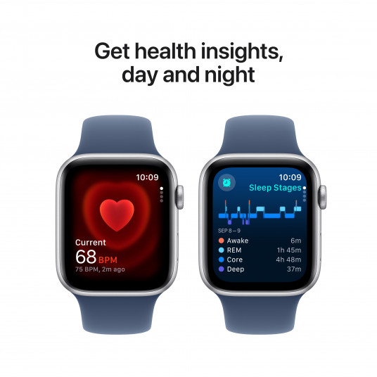 Išmanusis laikrodis Apple Watch SE GPS 44mm Silver Aluminium Case with Denim Sport Band - S/M