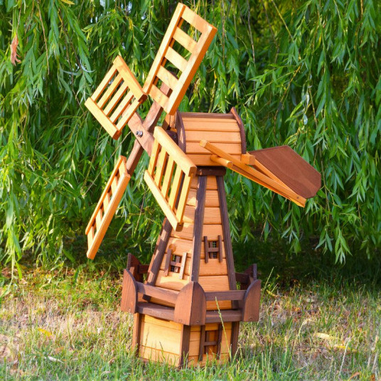 Medinė dekoracija "Malūnas", rudas