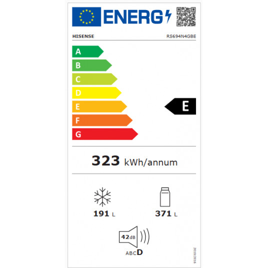 Dviduris šaldytuvas Hisense RS694N4GBE 