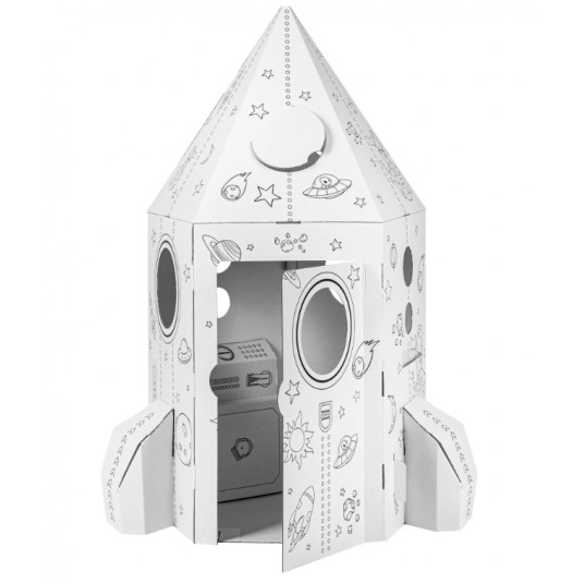 3D kartoninė raketa spalvinimui 051