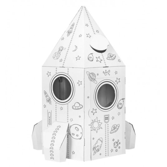 3D kartoninė raketa spalvinimui 051