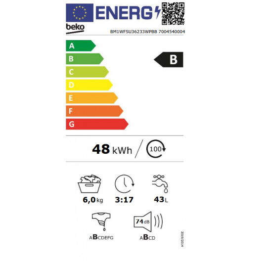 Skalbimo mašina Beko BM1WFSU36223WPBB