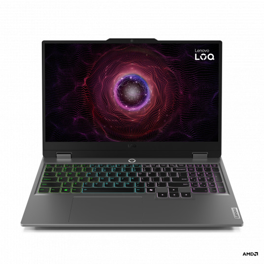 Nešiojamas kompiuteris Lenovo LOQ 15ARP9, AI-Powered Gaming PC, 15.6 FHD 144Hz G-SYNC, AMD Ryzen 7, RAM 16GB, 512GB SSD, NVIDIA GeForce RTX 4070, Windows 11 Home, Luna Grey 83JC009CUS