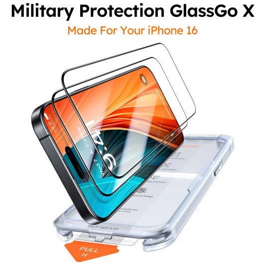 Ekrano apsaugos stiklas TORRAS GlassGo iPhone 16 Pro 9H+ (2vnt)