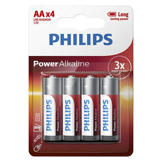 Batteries Power Alkaline AA 4pcs blister