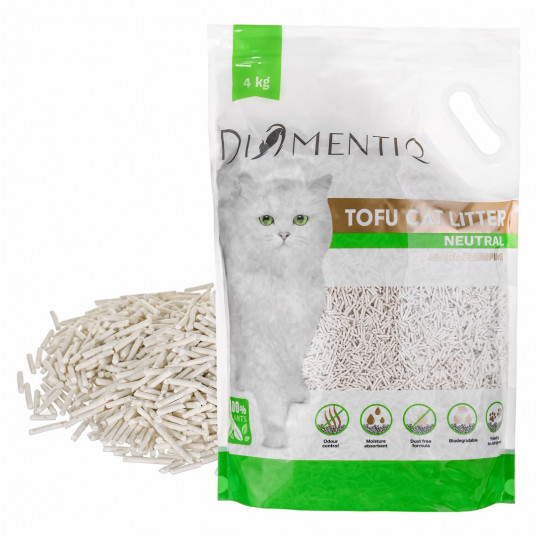 DIAMENTIQ Tofu Clumping Litter 4 kg NATURAL
