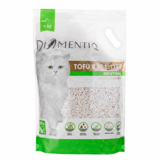 DIAMENTIQ Tofu Clumping Litter 4 kg NATURAL