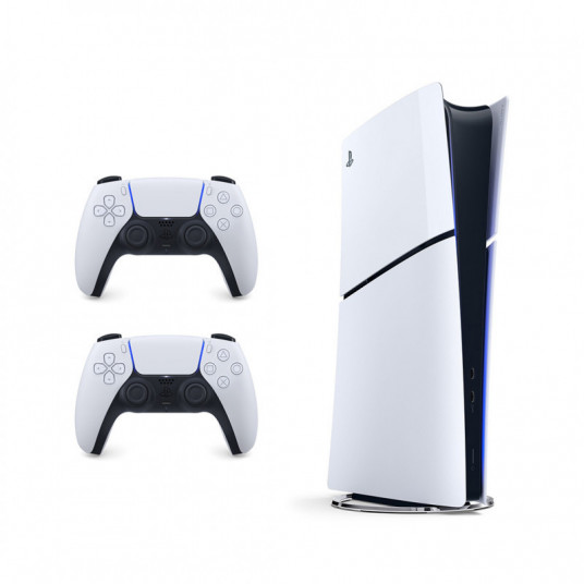 Žaidimų konsolė Sony Playstation 5 Slim Digital Edition (PS5) 1TB White + papildomas pultelis Sony DualSense PS5