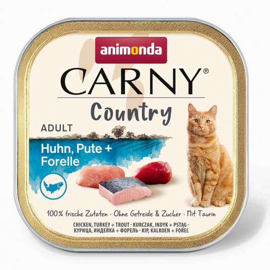 ANIMONDA Konservai Country Vištiena, kalakutiena + upėtakis 100 g