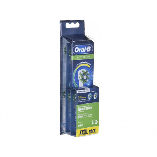 Dantų šepetėlio pakaitiniai antgaliai Oral-B Cross Action Clean, 10 vnt., balti