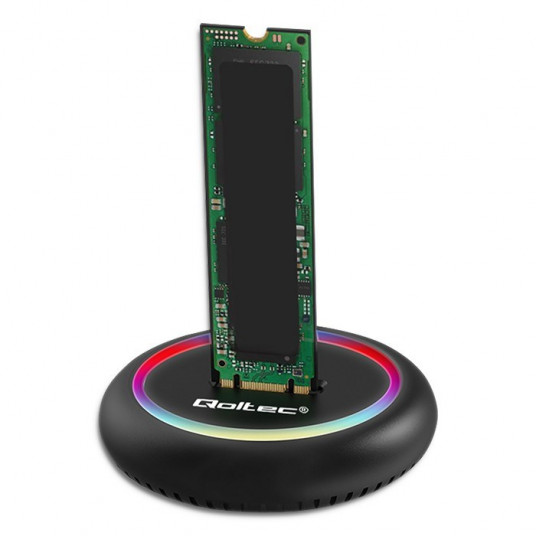 Qoltec 52275 M.2 SSD disko prijungimo stotelė | SATA | NVMe | USB-C | 2TB