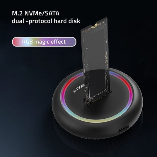 Qoltec 52275 M.2 SSD disko prijungimo stotelė | SATA | NVMe | USB-C | 2TB