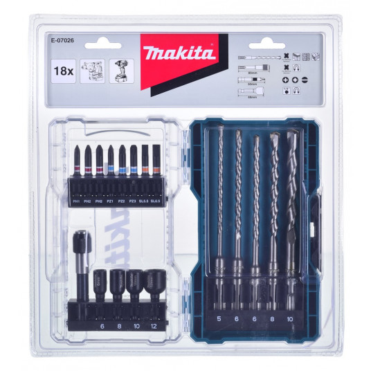 Priedų rinkinys 18vnt E-07026 MAKITA