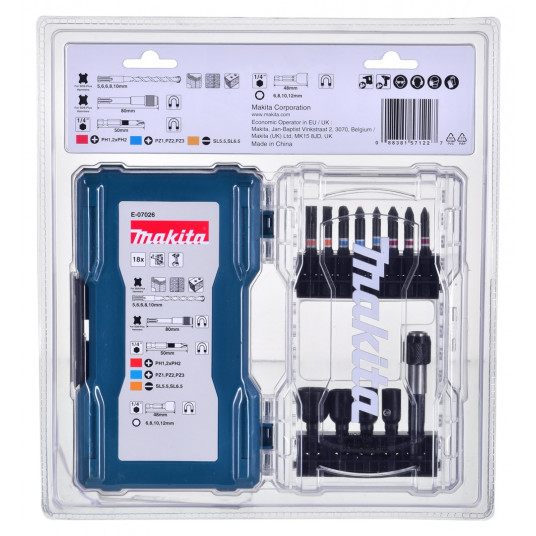 Priedų rinkinys 18vnt E-07026 MAKITA