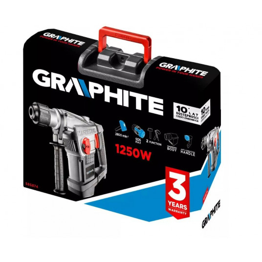 Graphite 58G874 gręžiamasis perforatorius 1250 W 450 RPM „SDS Max“