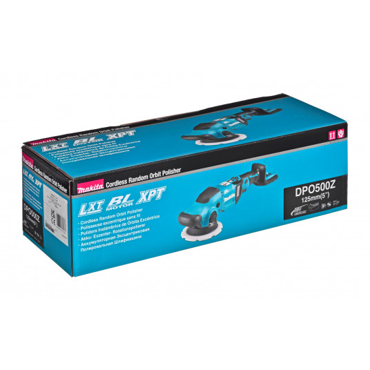 MAKITA DPO500Z automobilio poliravimo mašinėlė 125mm LXT 18V Juoda, Mėlyna