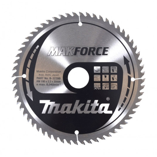 MAKITA CIRCULAR SAW BLADE 190x30x60z MAKFORCE WOOD