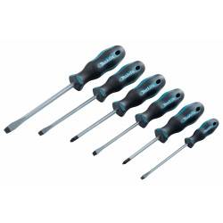 MAKITA SCREWDRIVER SET 6pcs. (SL4.0 x 100 / SL5.5 x 100 / SL6.5 x 125 / SL8 x 150 / PZ1 x 80 / PZ2 x 100)