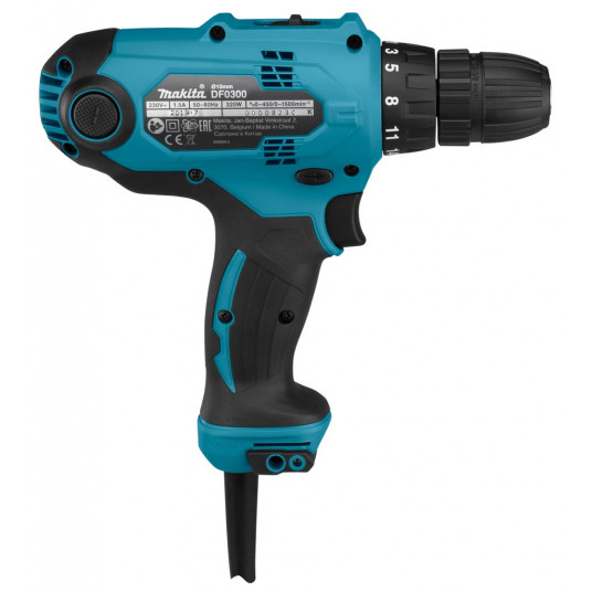 Makita DF0300 grąžtas 1500 RPM Beraktė 1,2 kg Juoda, Mėlyna
