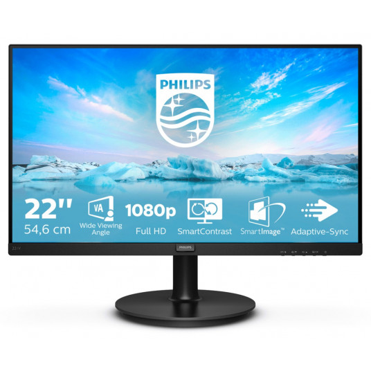 Philips V Line 221V8A/00 LED display 54,6 cm (21.5") 1920 x 1080 pikseliai „Full HD“ Juoda