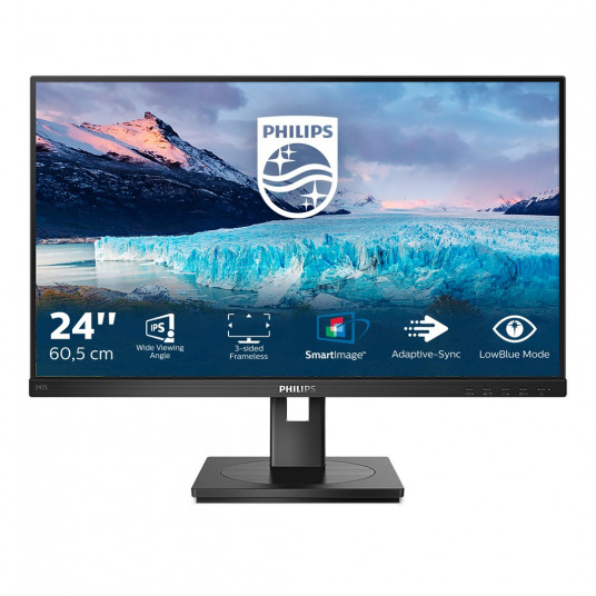"61cm/24'' (1920x1080) Philips S-Line 242S1AE 16:9 4ms HDMI DVI VGA DisplayPort VESA Pivot Speaker Full HD Black"