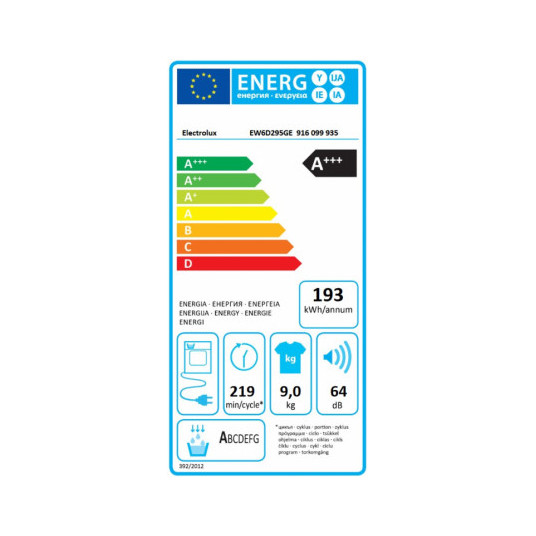 Džiovyklė Electrolux EW6D295GE