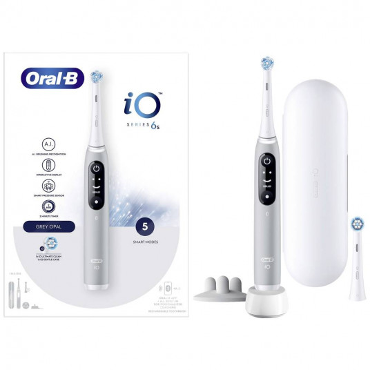 Oral-B iO Series 6s elektrinis dantų šepetėlis, pilkas