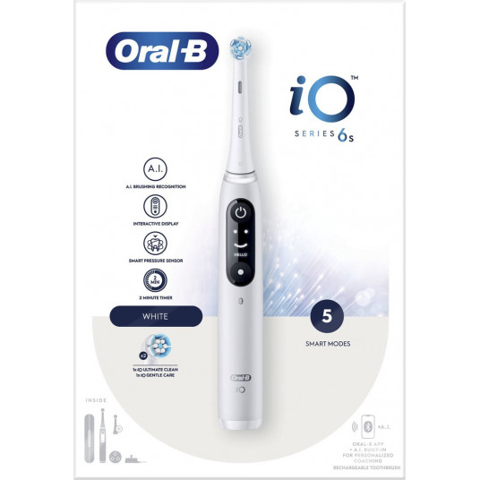 Oral-B iO Series 6s elektrinis dantų šepetėlis, baltas