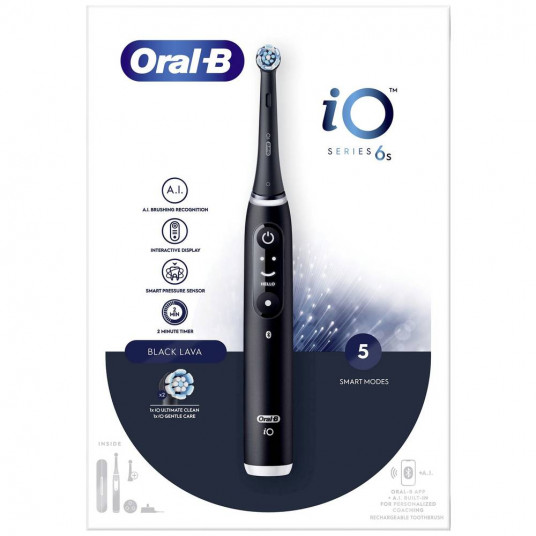 Oral-B iO Series 6s elektrinis dantų šepetėlis, juodas