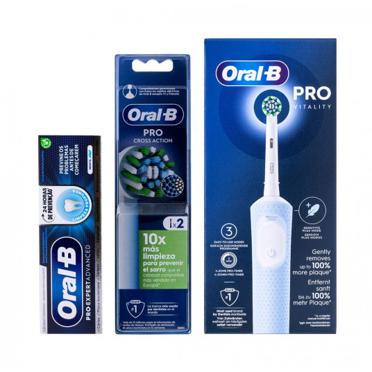 "Oral-B Vitality Pro" + pasta + 2 antgaliai