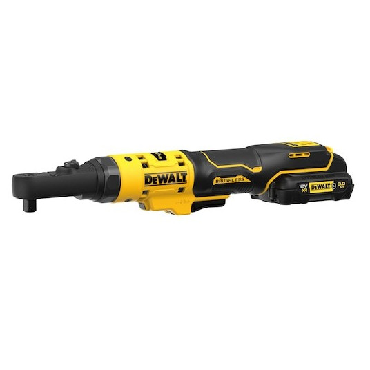DEWALT. RATCHET 12V DCF500L2G WITH 1/4" 3/8" 1/2" HEX 1/4" 2x3.0AH ADAPTERS