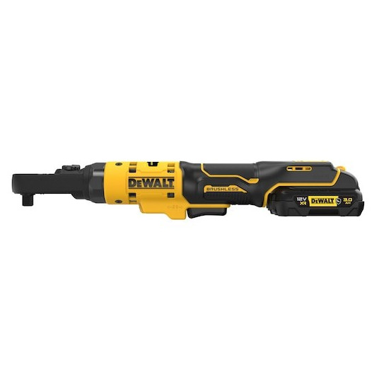 DEWALT. RATCHET 12V DCF500L2G WITH 1/4" 3/8" 1/2" HEX 1/4" 2x3.0AH ADAPTERS