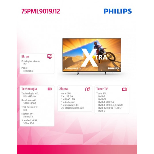Televizorius Philips 75PML9019/12 MiniLED 75" Smart