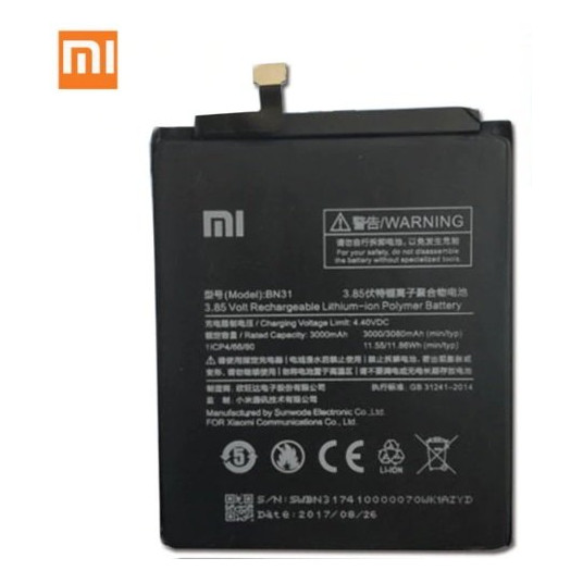 Xiaomi BN31 Original Battery For Xiaomi Mi5x / Mi A1 / Redmi Note 5A / Redmi S2 / 3080mAh (OEM)