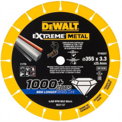 Pjovimo diskas DEWALT METAL BLADE 355x3,3x25,4mm DIAMOND