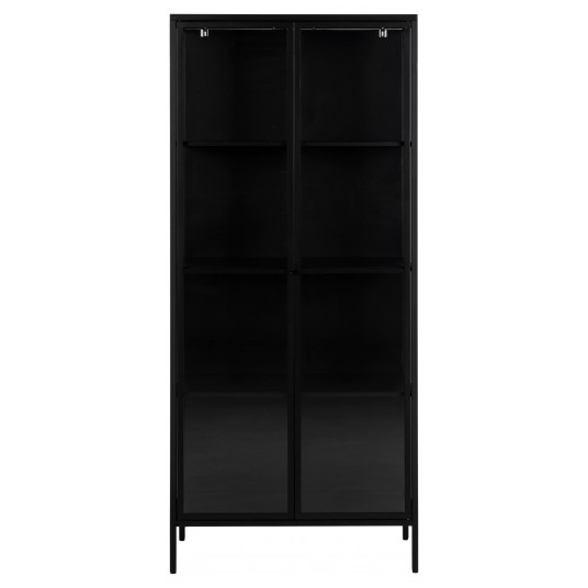 Vitrina Newcastle, Viršutinė dalis plieninis matinis juodas, plieninis matinis juodas, 80x40x180 cm