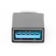 Digitus USB Type-C adapter, type C to A M/F, 3A, 5GB, 3.0 Version AK-300506-000-S Black, Jack USB A, Plug USB C