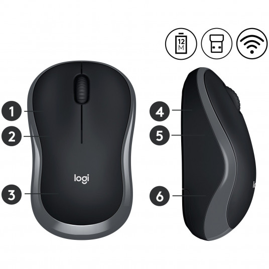 Kompiuterio pelė Logitech M185 Wireless pilka