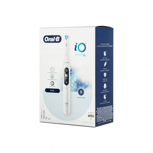 Elektrinis dantų šepetėlis "Braun Oral-B" iO6 serijos, baltas
